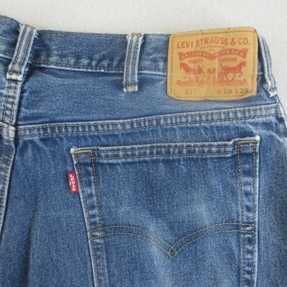 Levi's 517 Bootcut Jeans Mens 38x29 (Actual 36x28) Blue Denim Medium 100% Cotton